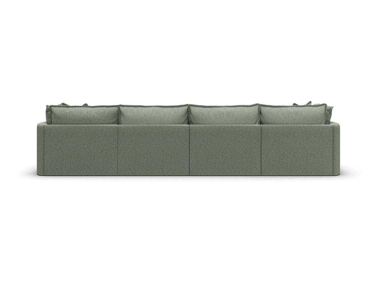 Koala Tamarama 4-section modular sofa with chaise in Frosty Grass, extra-wide, studio shot on white