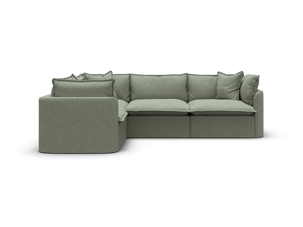 Koala Tamarama 4-section L-shape sectional in Frosty Grass, extra-wide, studio shot on white