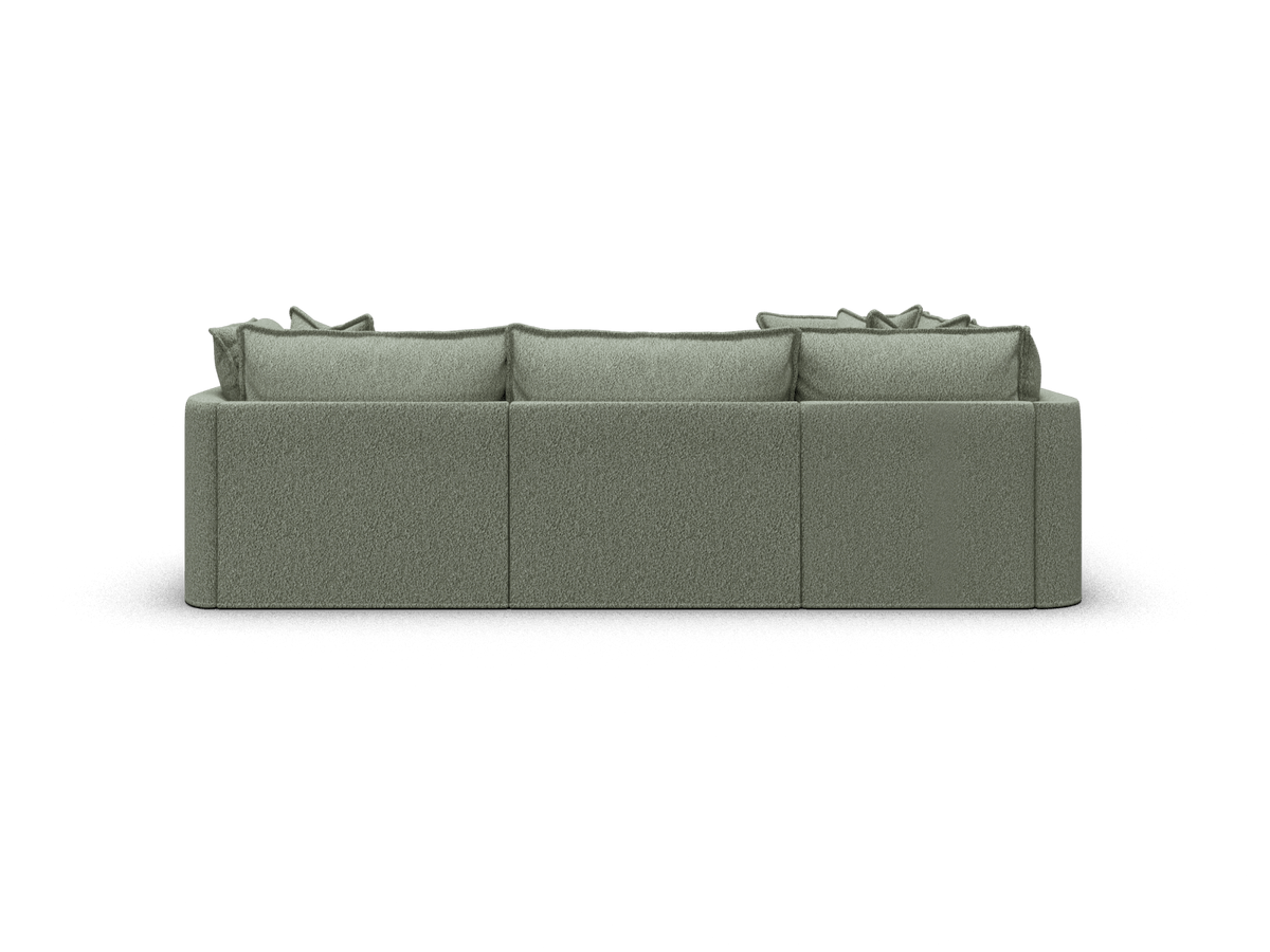 Koala Tamarama 4-section L-shape sectional in Frosty Grass, extra-wide, studio shot on white