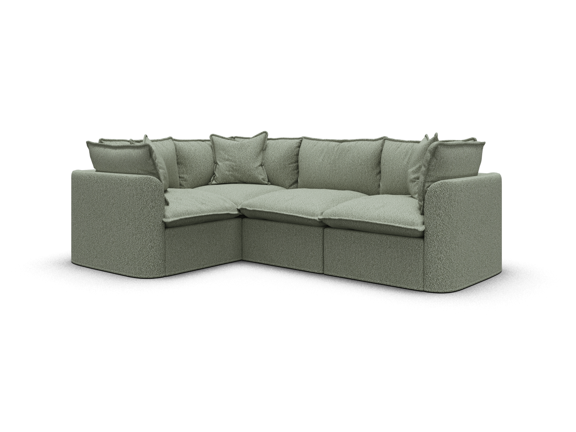 Koala Tamarama 4-section L-shape sectional in Frosty Grass, regular, studio shot on white