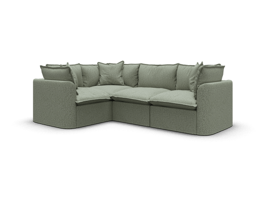 Koala Tamarama 4-section L-shape sectional in Frosty Grass, regular, studio shot on white
