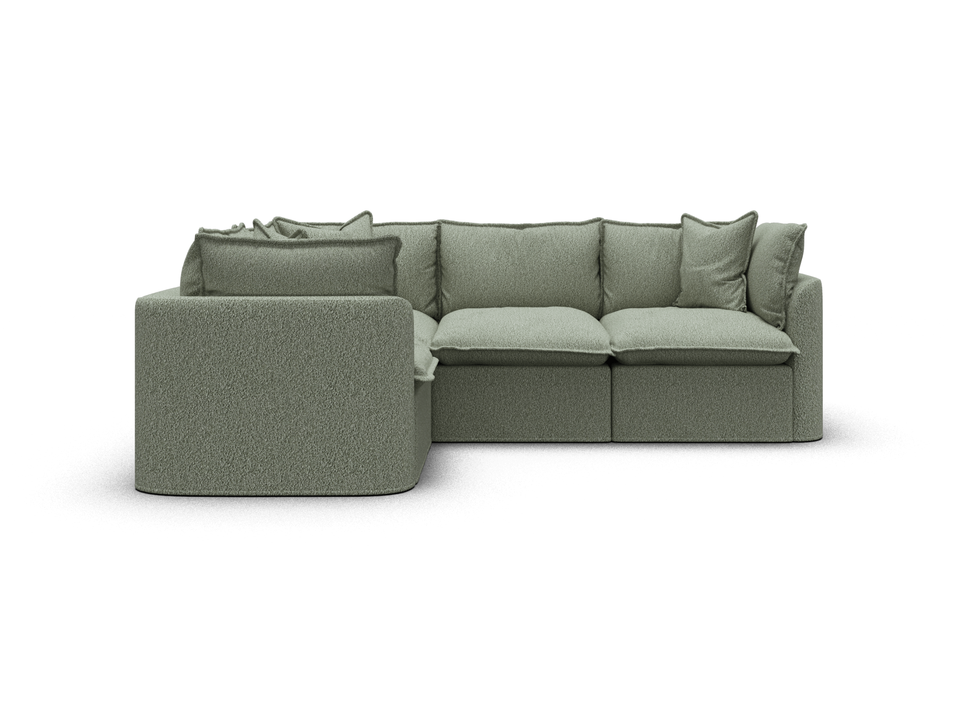 Koala Tamarama 4-section L-shape sectional in Frosty Grass, regular, studio shot on white