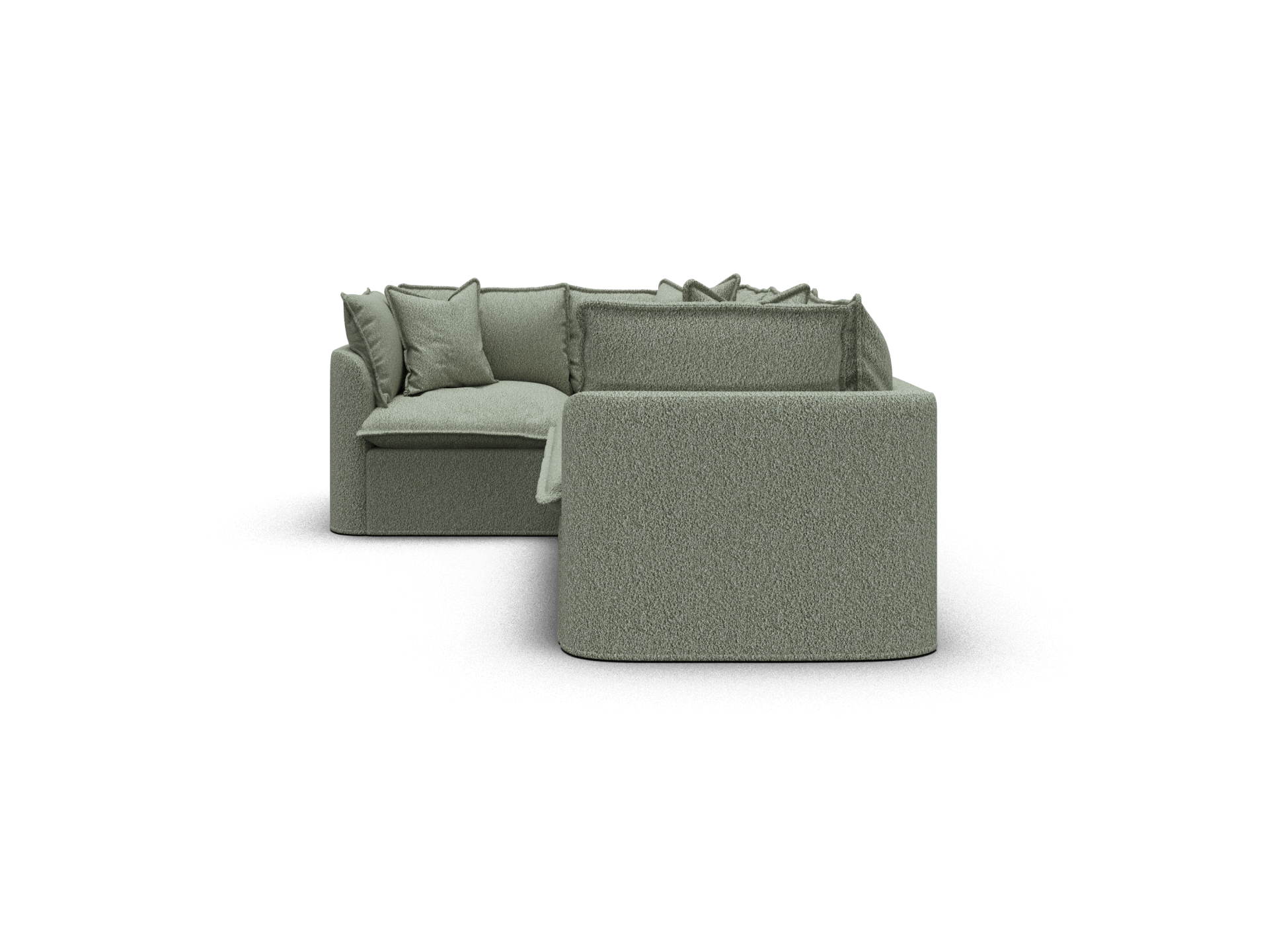 Koala Tamarama 4-section L-shape sectional in Frosty Grass, regular, studio shot on white