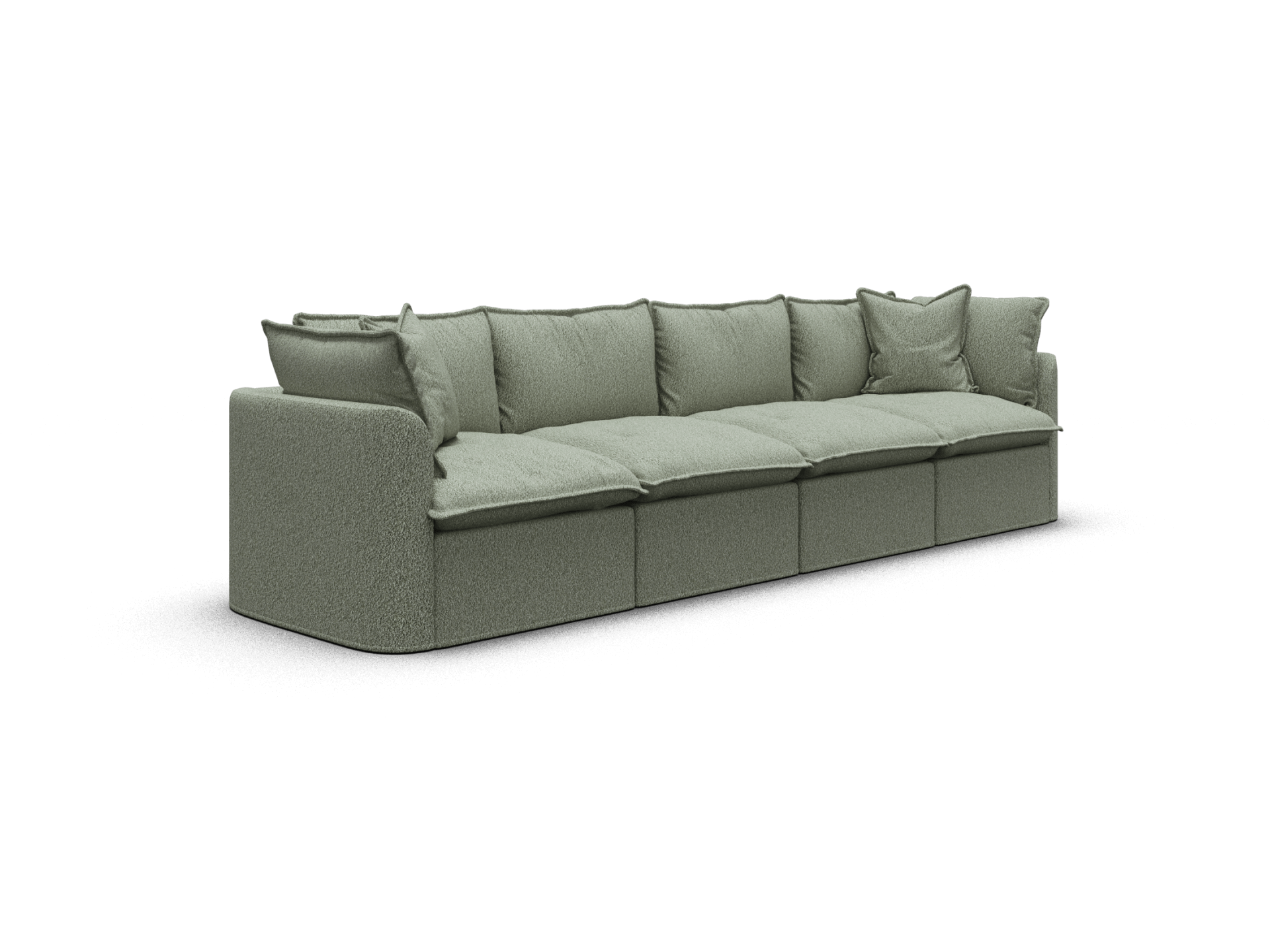 Koala Tamarama 4-section modular sofa in Frosty Grass, regular, studio shot on white