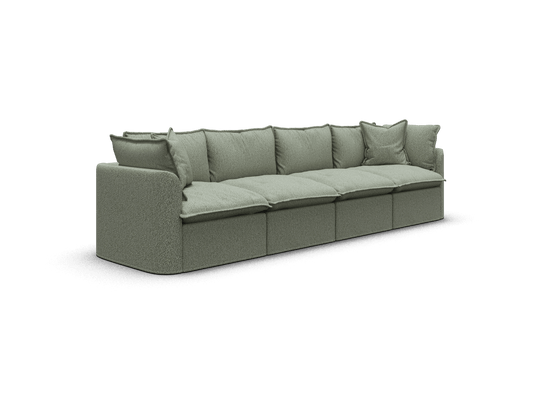 Koala Tamarama 4-section modular sofa in Frosty Grass, regular, studio shot on white