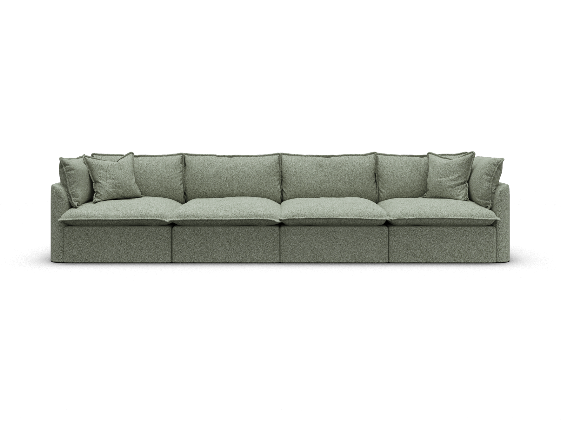 Koala Tamarama 4-section modular sofa in Frosty Grass, extra-wide, studio shot on white