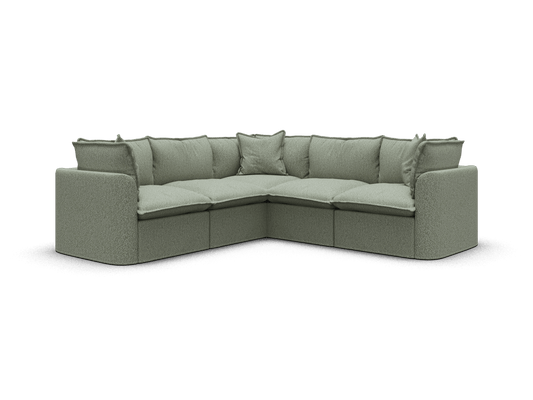 Koala Tamarama 5-section L-shape sectional in Frosty Grass, regular, studio shot on white