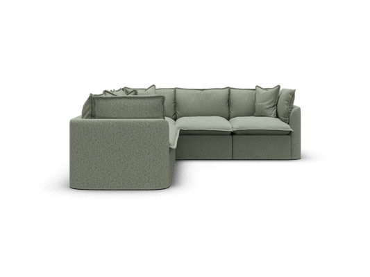 Koala Tamarama 5-section L-shape sectional in Frosty Grass, regular, studio shot on white