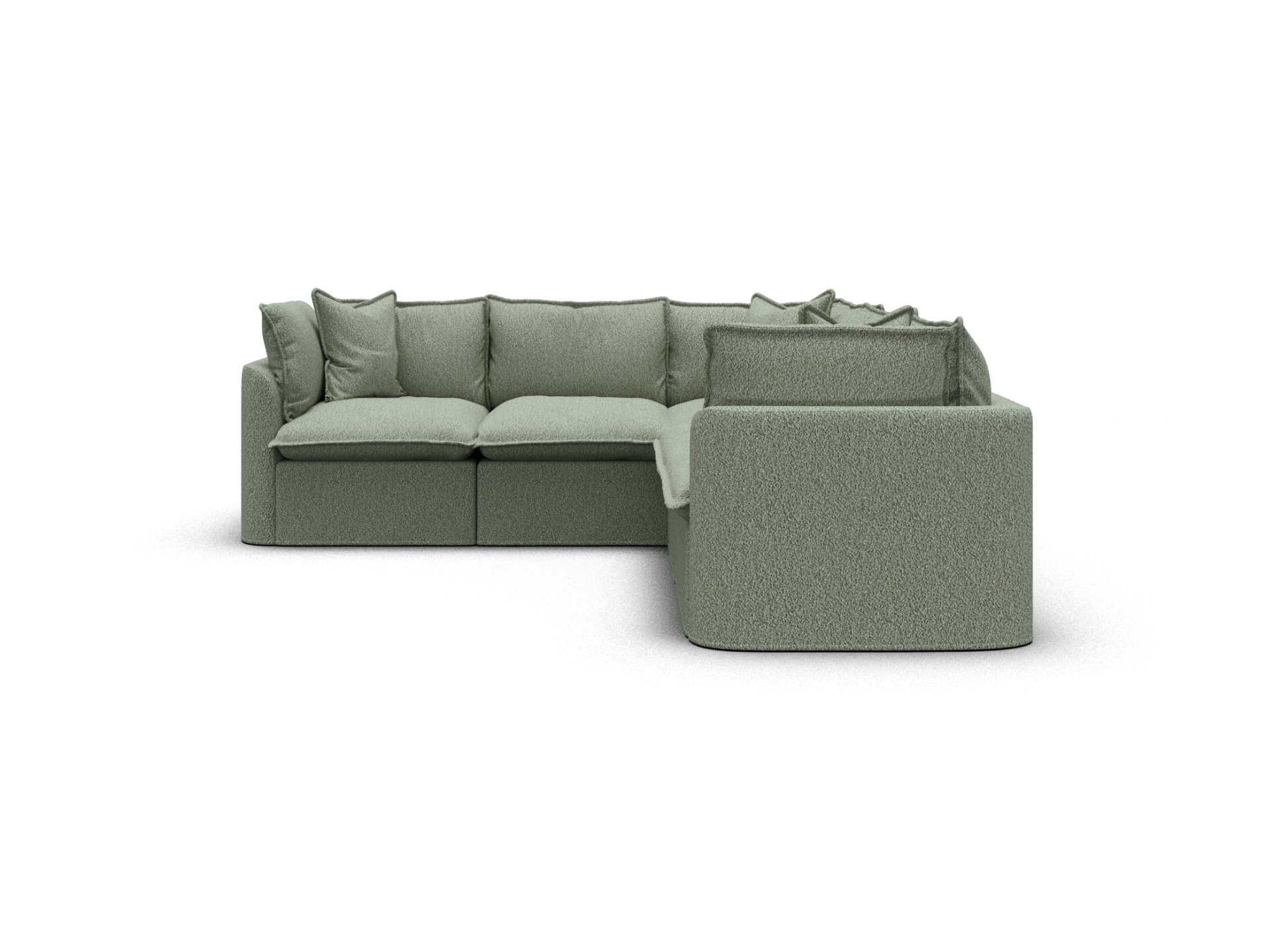 Koala Tamarama 5-section L-shape sectional in Frosty Grass, regular, studio shot on white