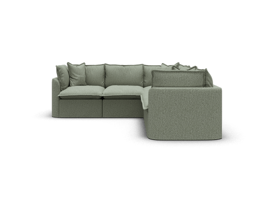 Koala Tamarama 5-section L-shape sectional in Frosty Grass, regular, studio shot on white