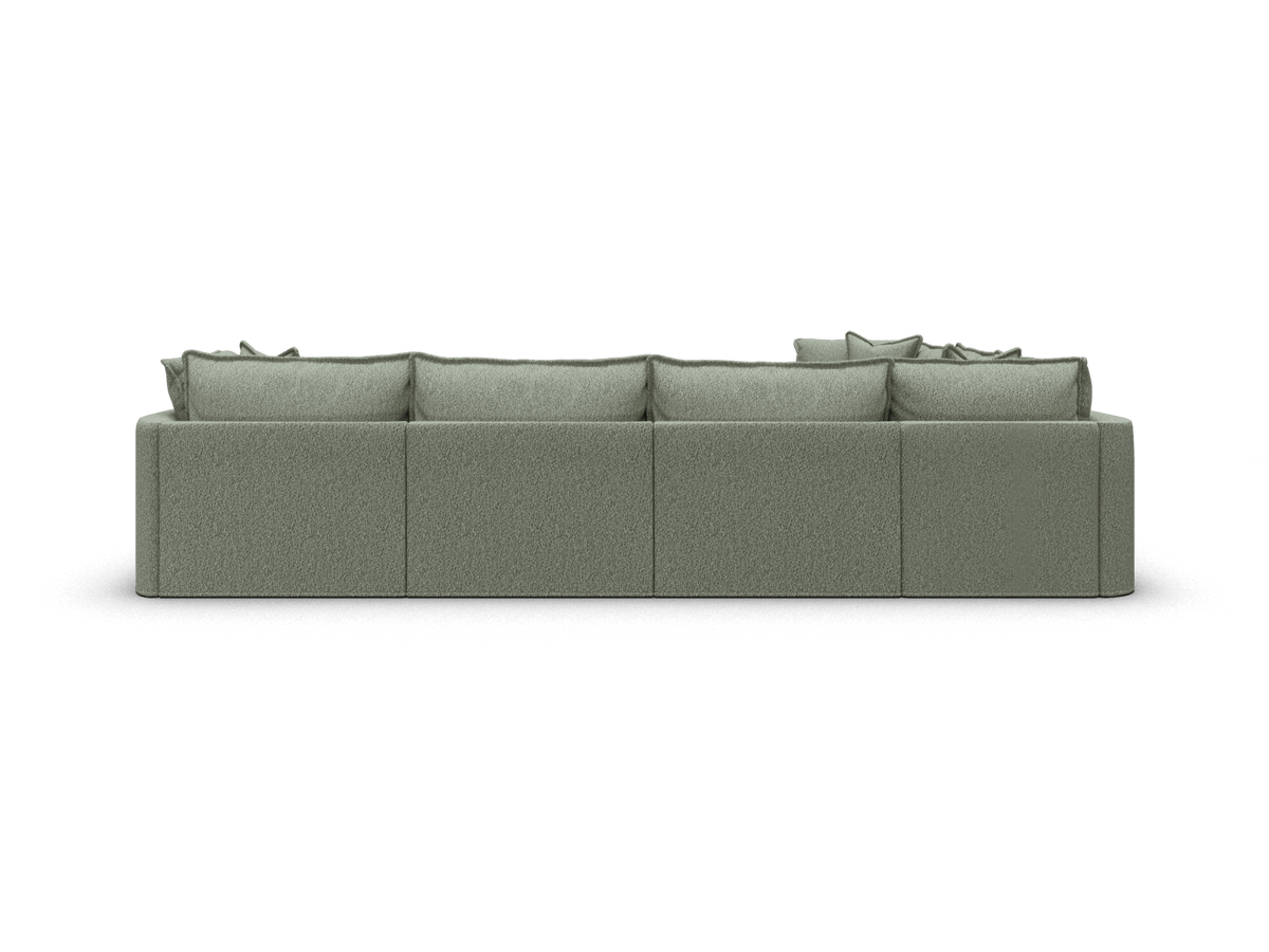 Koala Tamarama 6-section L-shape sectional in Frosty Grass, extra-wide, studio shot on white