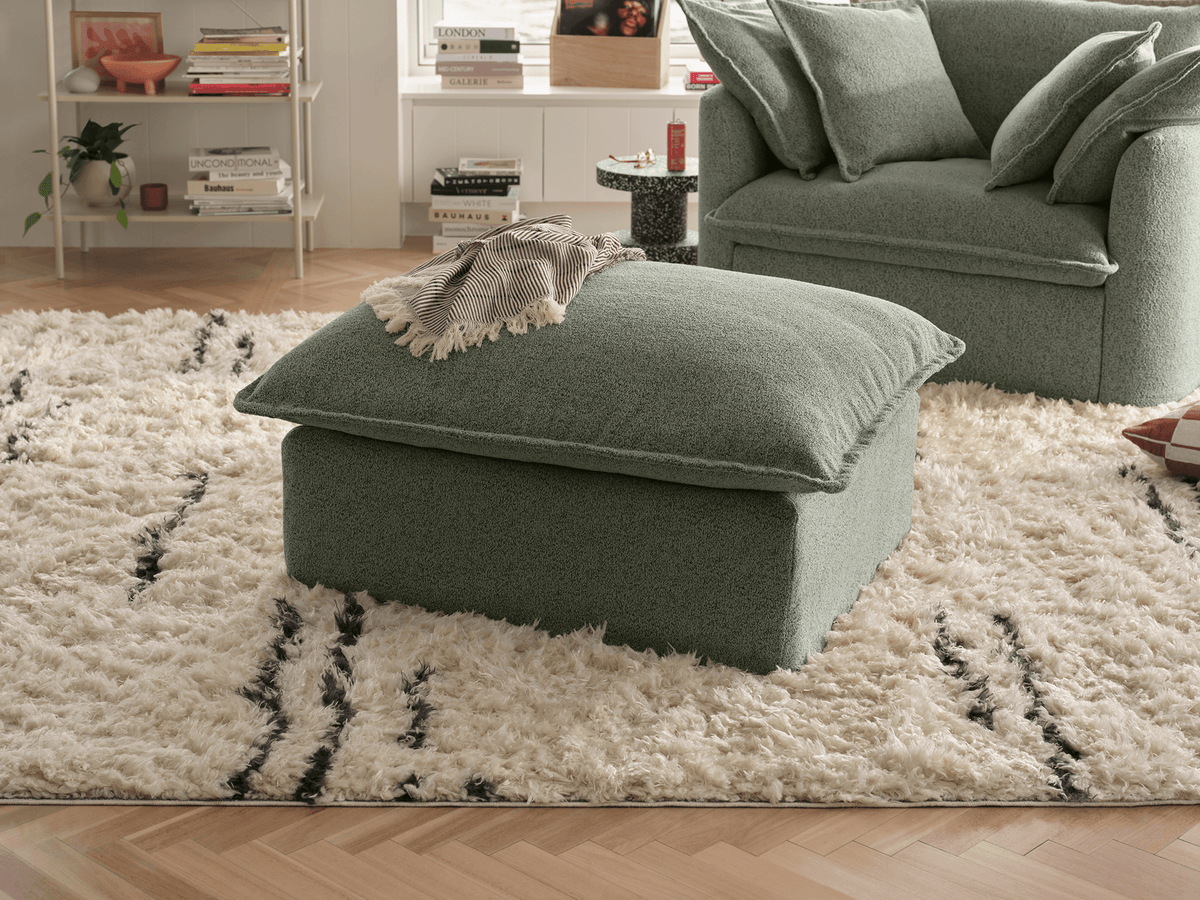 Tamarama Sectional Ottoman Cover - Regular / Frosty Grass (Luxe)