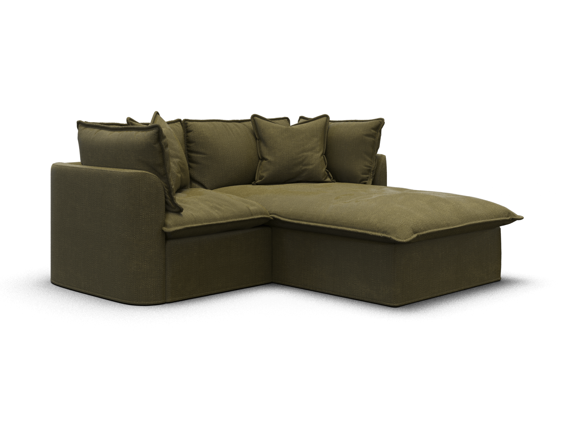 Koala Tamarama 2-section modular sofa with chaise in Forest Walk, regular, studio shot on white