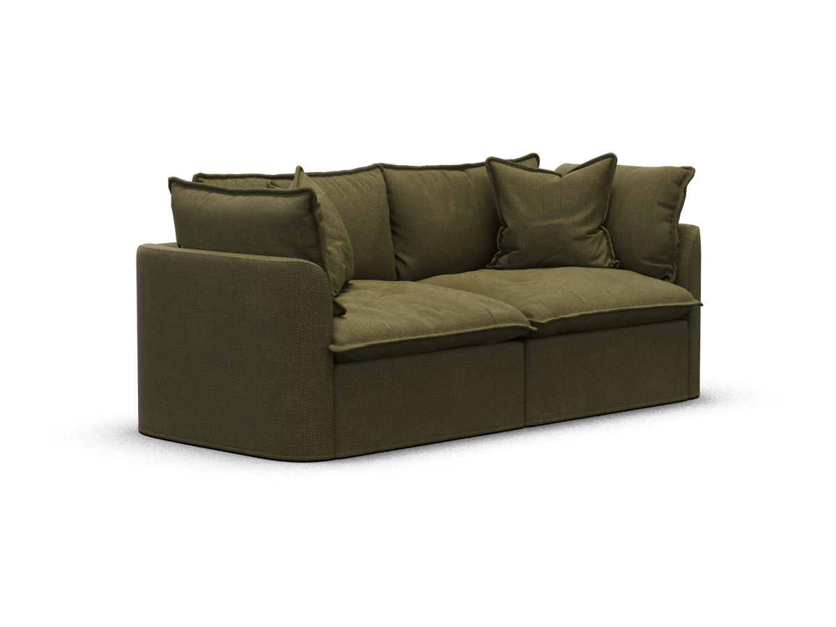 Koala Tamarama 2-section modular sofa in Forest Walk, extra-wide, studio shot on white