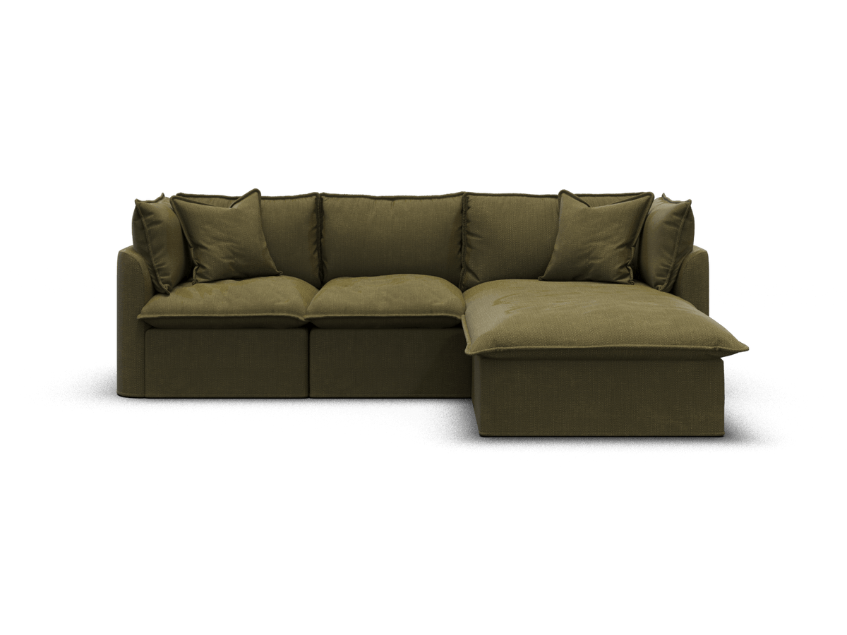 Koala Tamarama 3-section modular sofa with chaise in Forest Walk, regular, studio shot on white