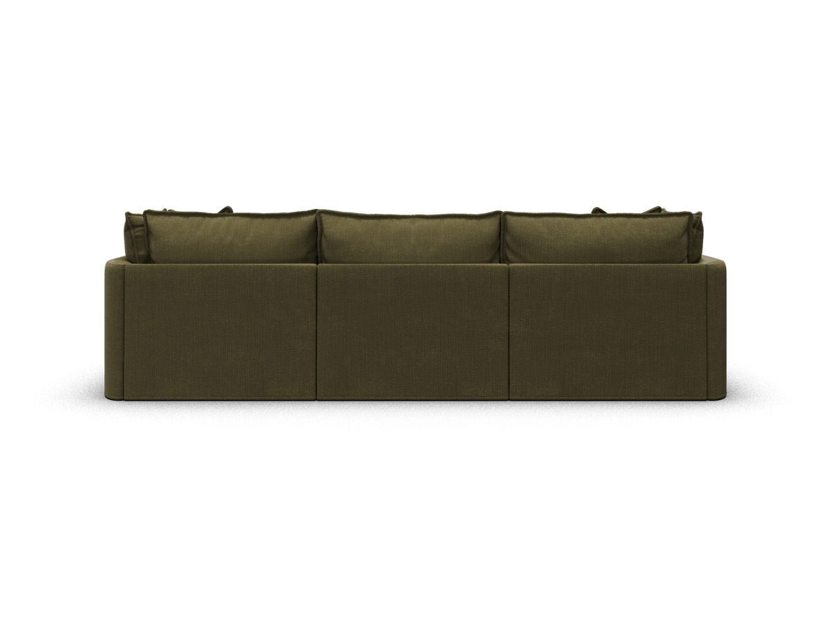 Koala Tamarama 3-section modular sofa with chaise in Forest Walk, extra-wide, studio shot on white