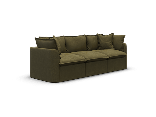 Koala Tamarama 3-section modular sofa in Forest Walk, regular, studio shot on white