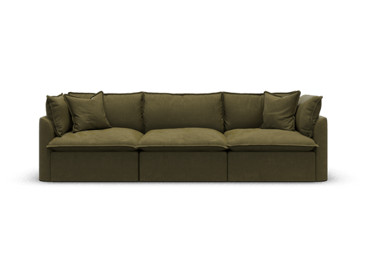 Koala Tamarama 3-section modular sofa in Forest Walk, extra-wide, studio shot on white