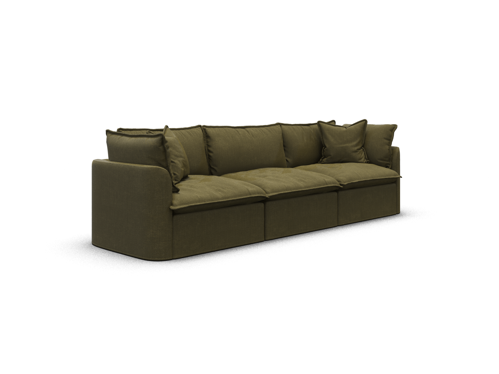Koala Tamarama 3-section modular sofa in Forest Walk, extra-wide, studio shot on white