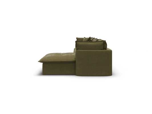 Koala Tamarama 4-section modular sofa with chaise in Forest Walk, regular, studio shot on white