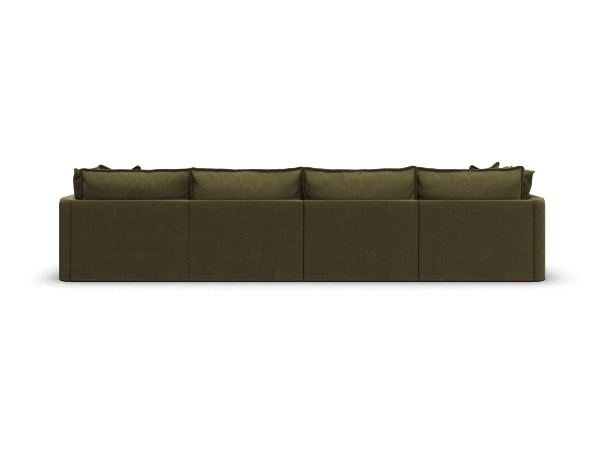Koala Tamarama 4-section modular sofa with chaise in Forest Walk, extra-wide, studio shot on white