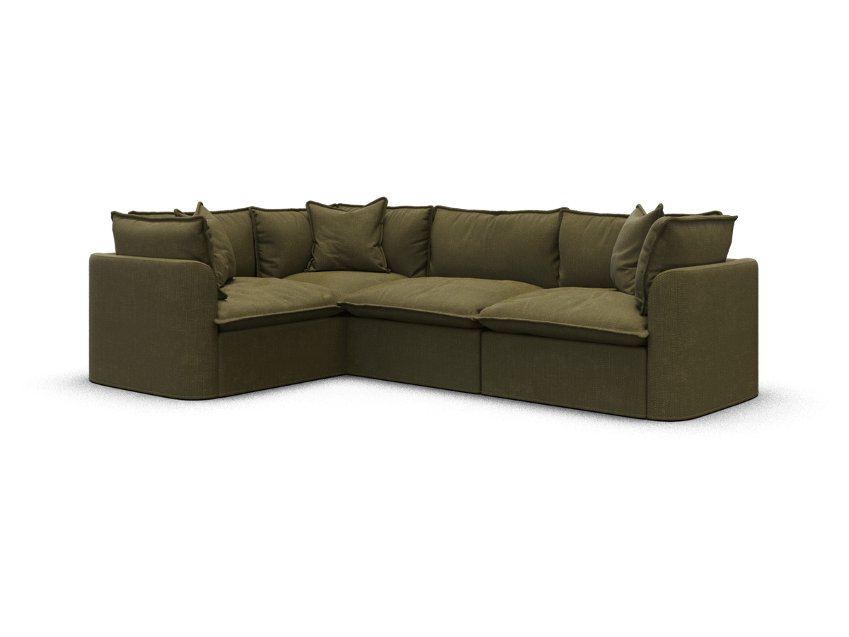 Koala Tamarama 4-section L-shape sectional in Forest Walk, extra-wide, studio shot on white