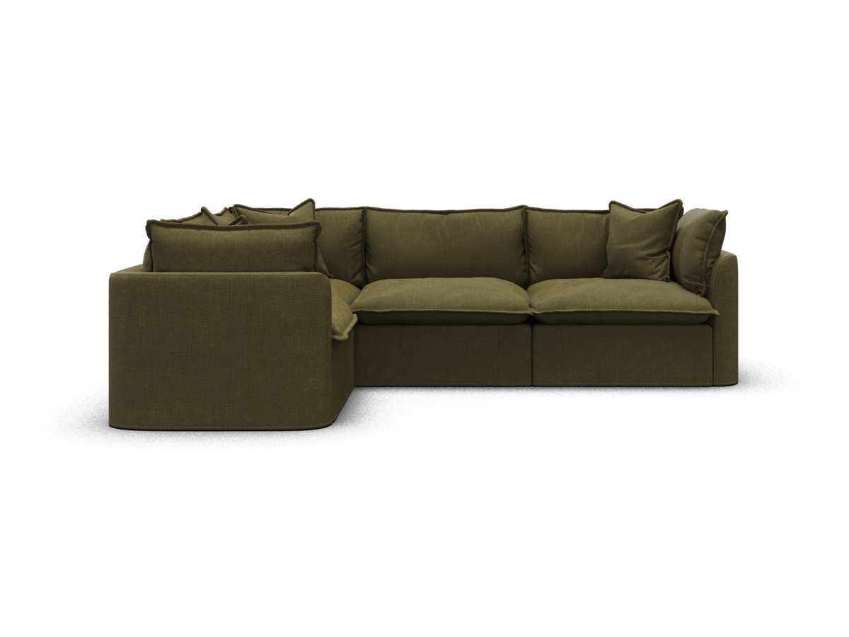 Koala Tamarama 4-section L-shape sectional in Forest Walk, extra-wide, studio shot on white