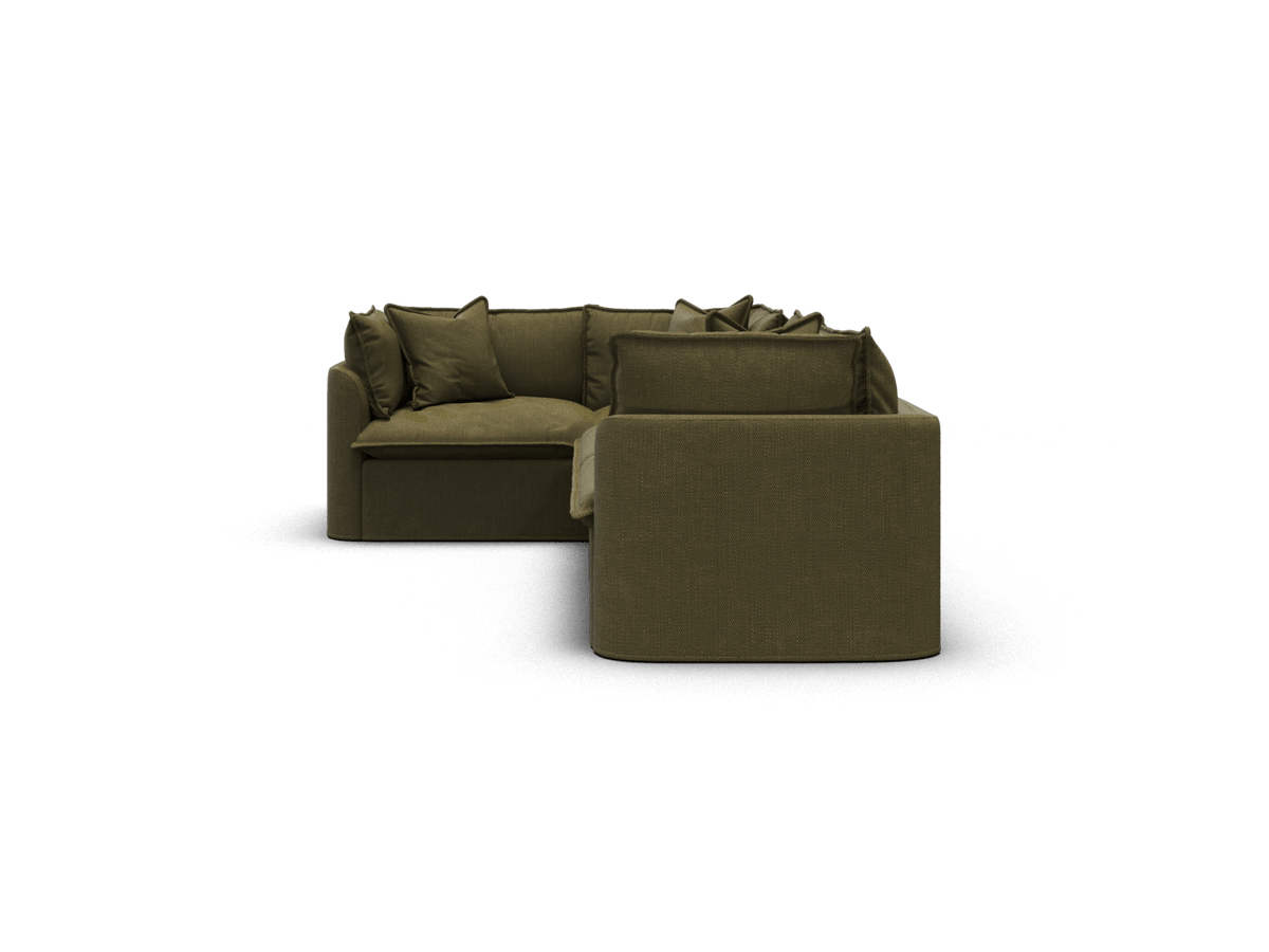 Koala Tamarama 4-section L-shape sectional in Forest Walk, extra-wide, studio shot on white