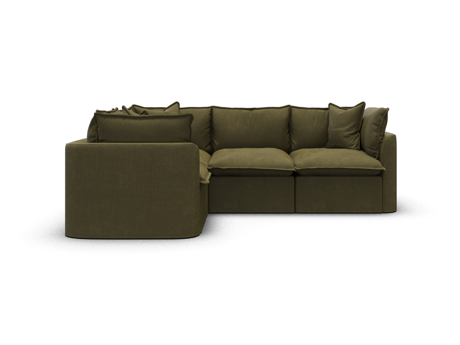 Koala Tamarama 4-section L-shape sectional in Forest Walk, regular, studio shot on white