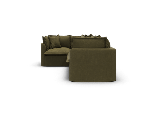 Koala Tamarama 4-section L-shape sectional in Forest Walk, regular, studio shot on white