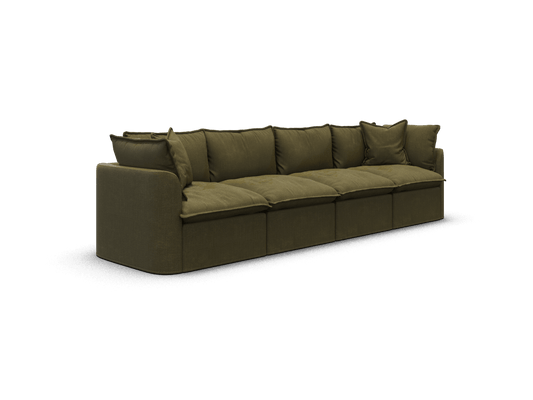 Koala Tamarama 4-section modular sofa in Forest Walk, regular, studio shot on white
