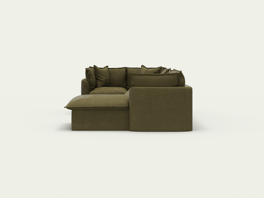 Koala Tamarama 5-section L-shape sectional with chaise in Forest Walk, regular, studio shot on white
