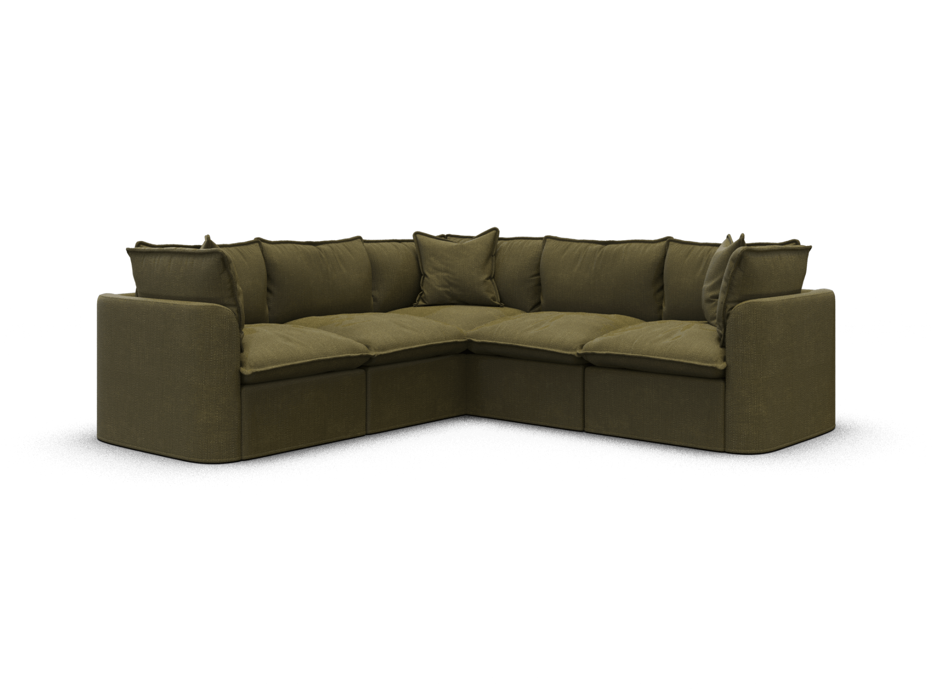 Koala Tamarama 5-section L-shape sectional in Forest Walk, regular, studio shot on white