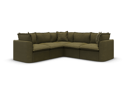 Koala Tamarama 5-section L-shape sectional in Forest Walk, regular, studio shot on white