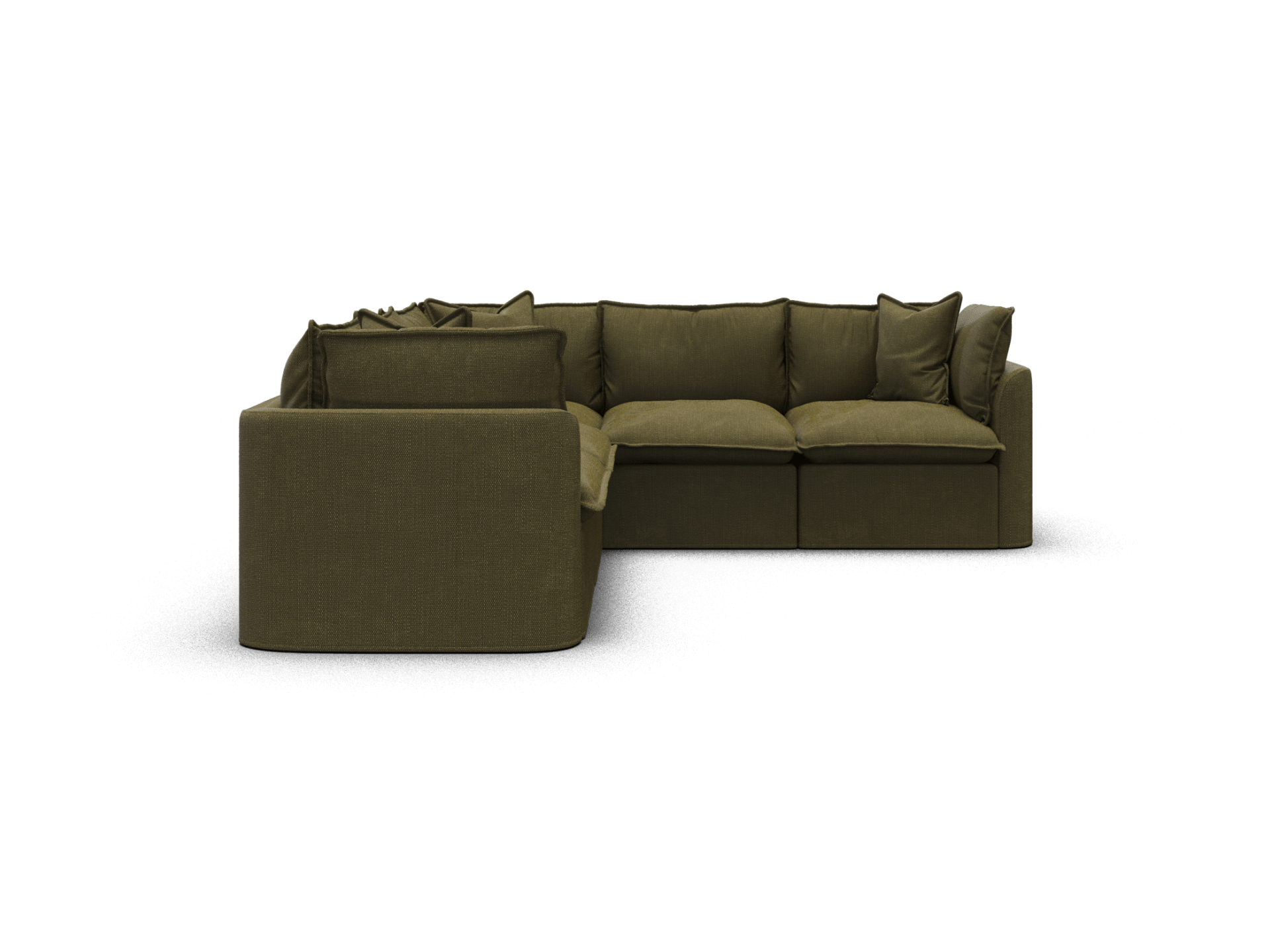 Koala Tamarama 5-section L-shape sectional in Forest Walk, regular, studio shot on white