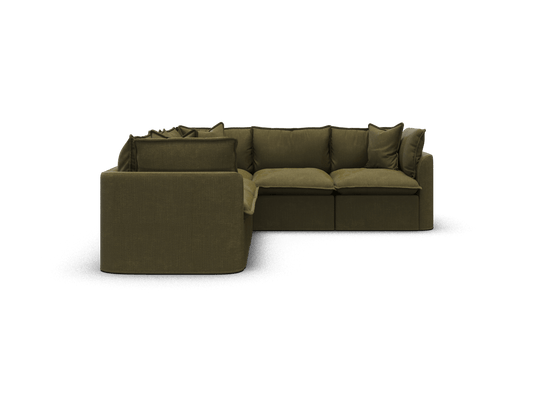 Koala Tamarama 5-section L-shape sectional in Forest Walk, regular, studio shot on white