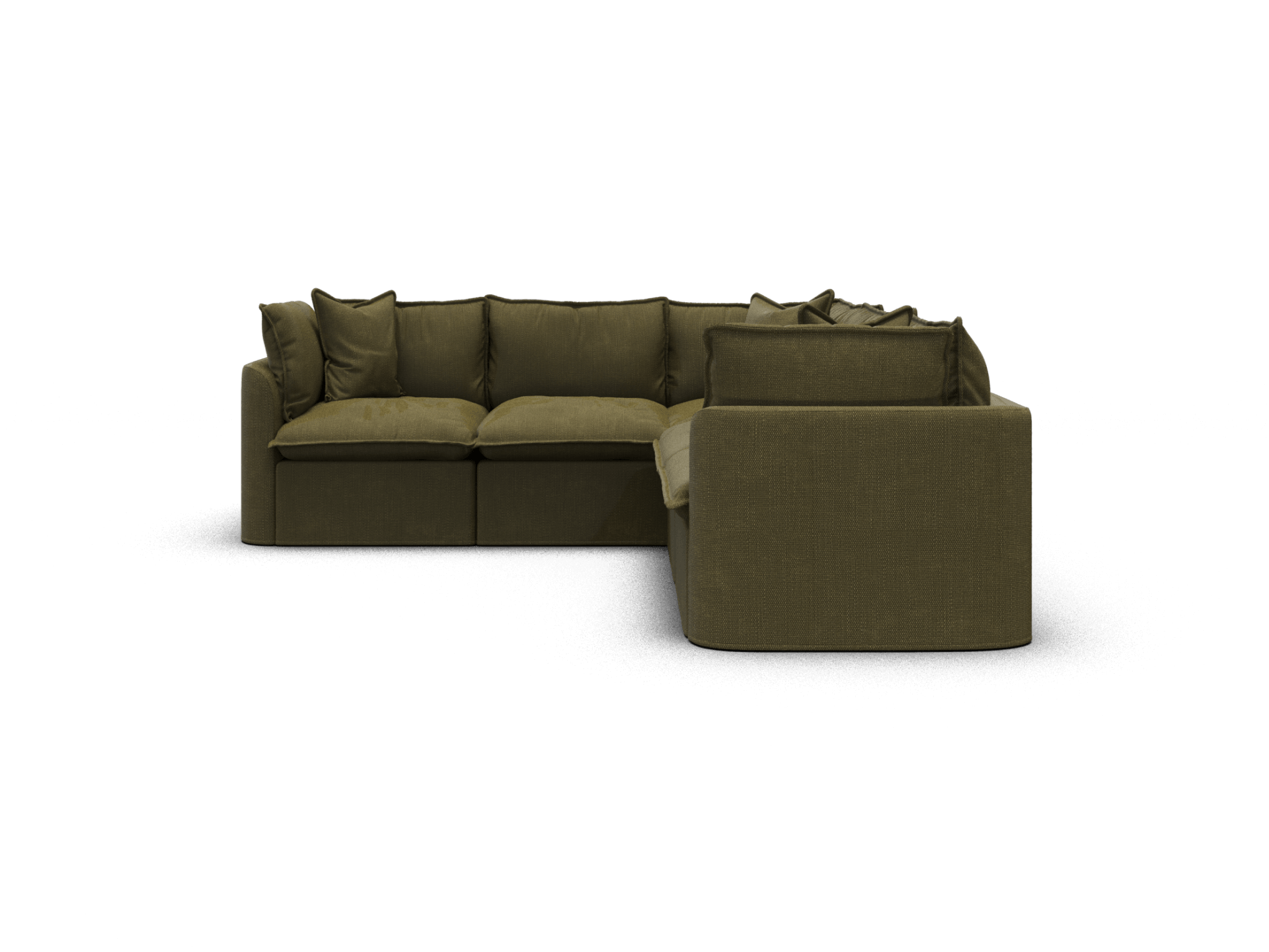 Koala Tamarama 5-section L-shape sectional in Forest Walk, regular, studio shot on white