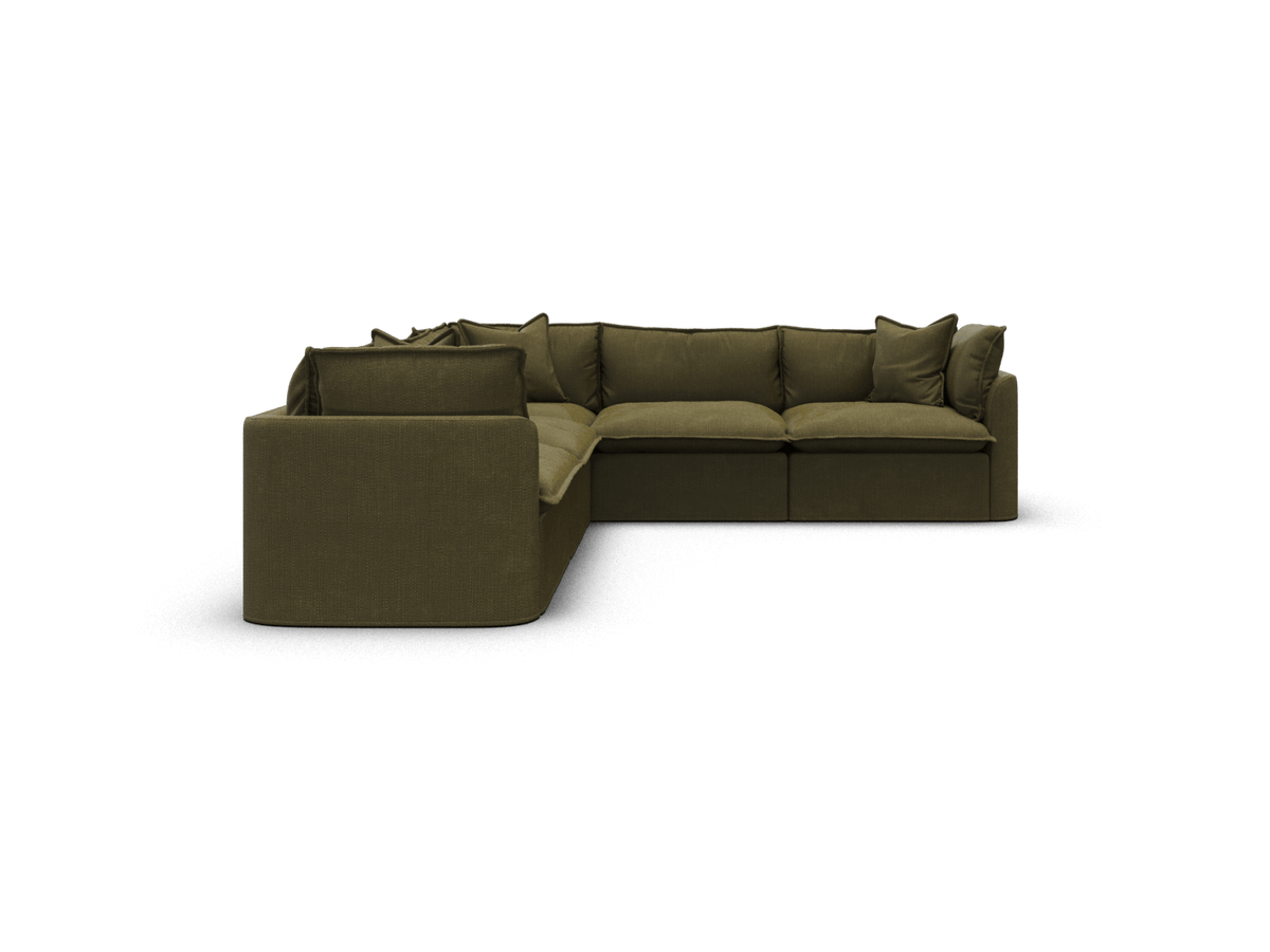 Koala Tamarama 5-section L-shape sectional in Forest Walk, extra-wide, studio shot on white