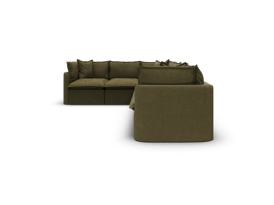 Koala Tamarama 6-section L-shape sectional in Forest Walk, regular, studio shot on white