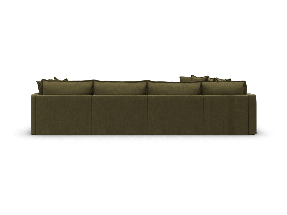 Koala Tamarama 6-section L-shape sectional in Forest Walk, extra-wide, studio shot on white