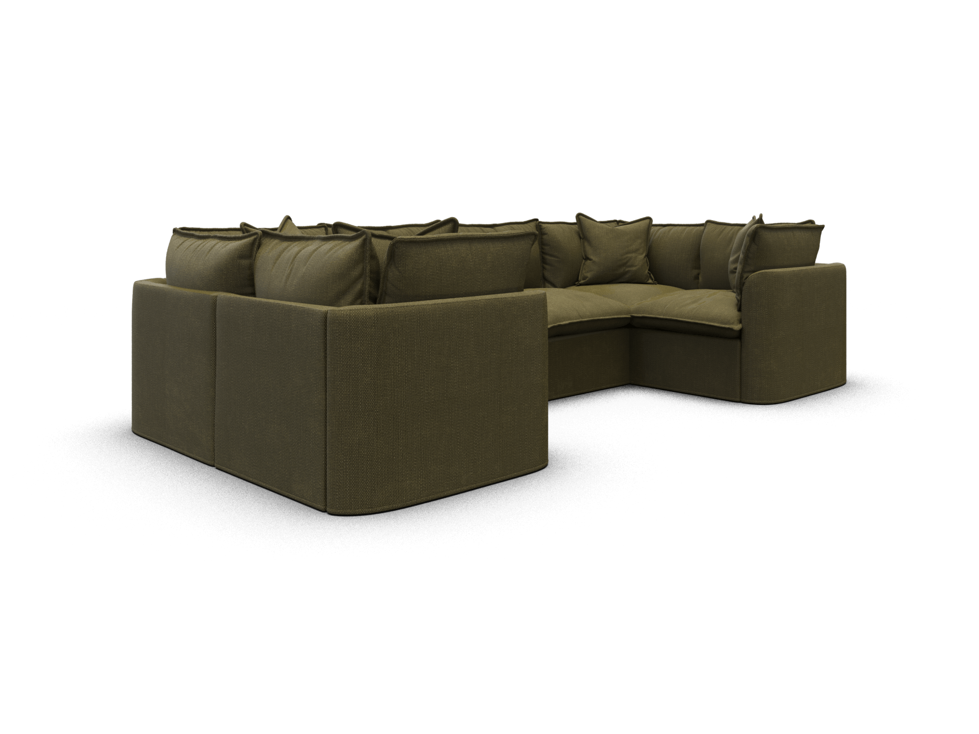 Koala Tamarama 6-section U-shape sectional in Forest Walk, regular, studio shot on white