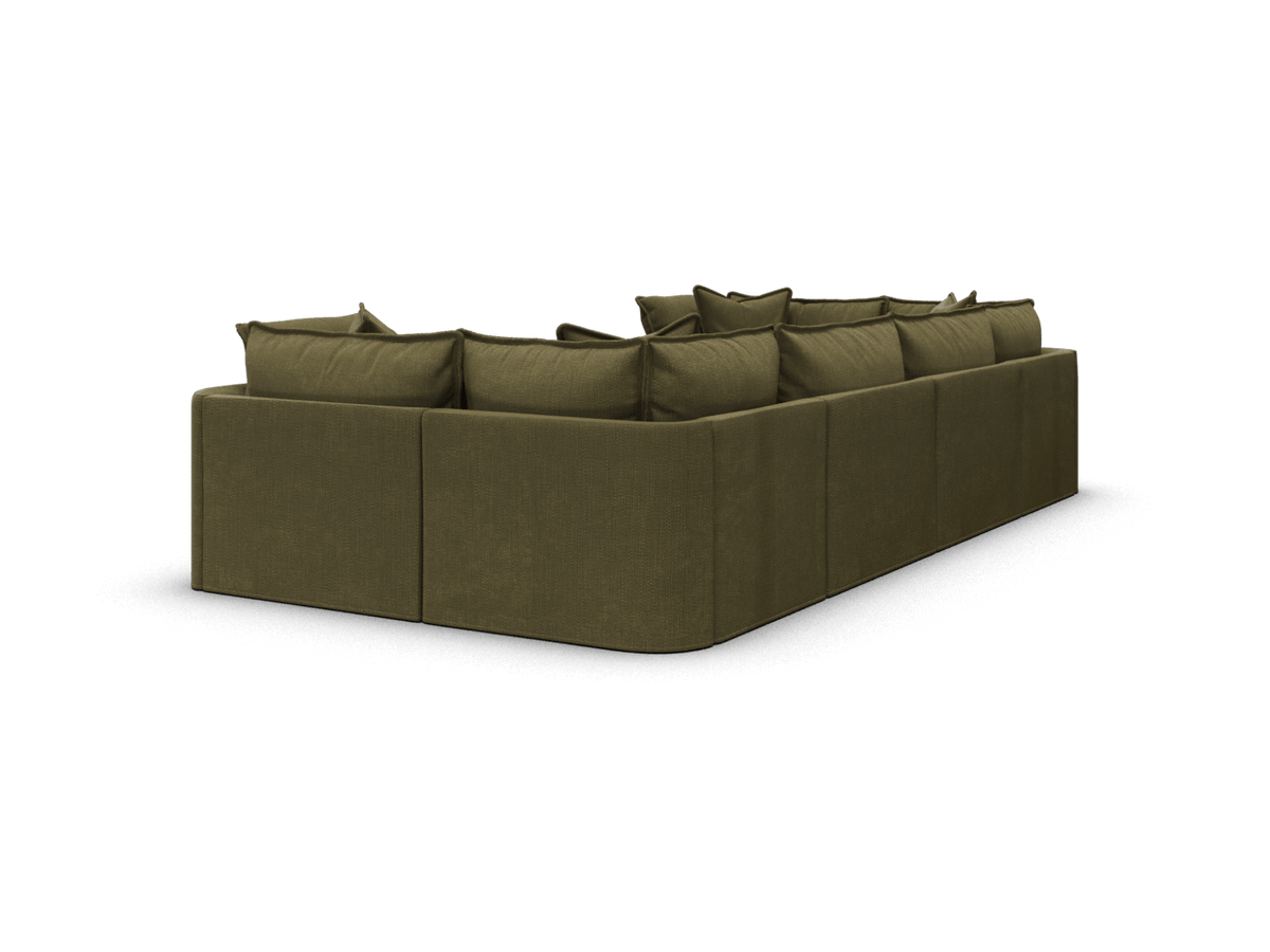 Koala Tamarama 6-section U-shape sectional in Forest Walk, extra-wide, studio shot on white
