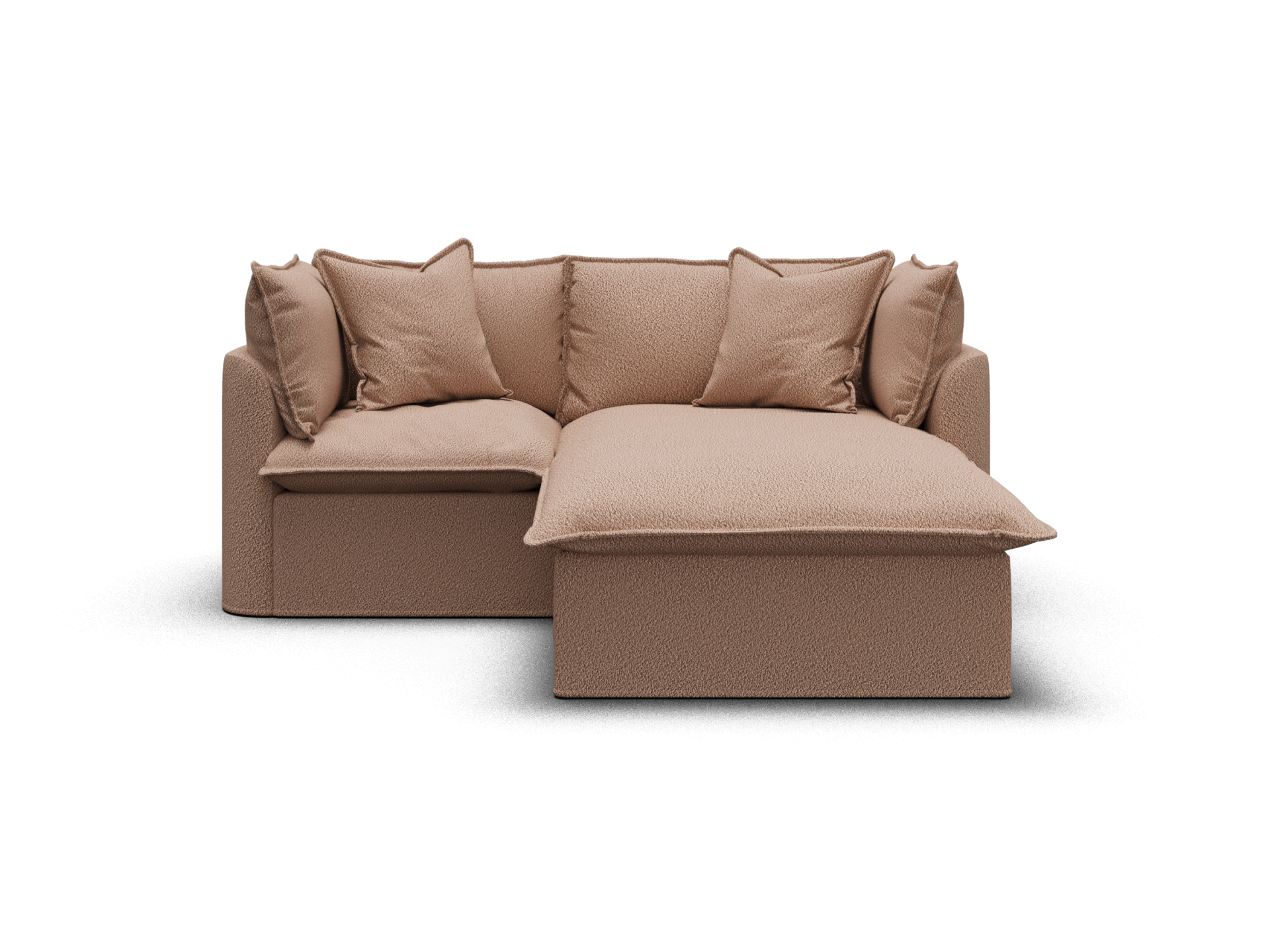 Koala Tamarama 2-section modular sofa with chaise in Pebble Beach, regular, studio shot on white
