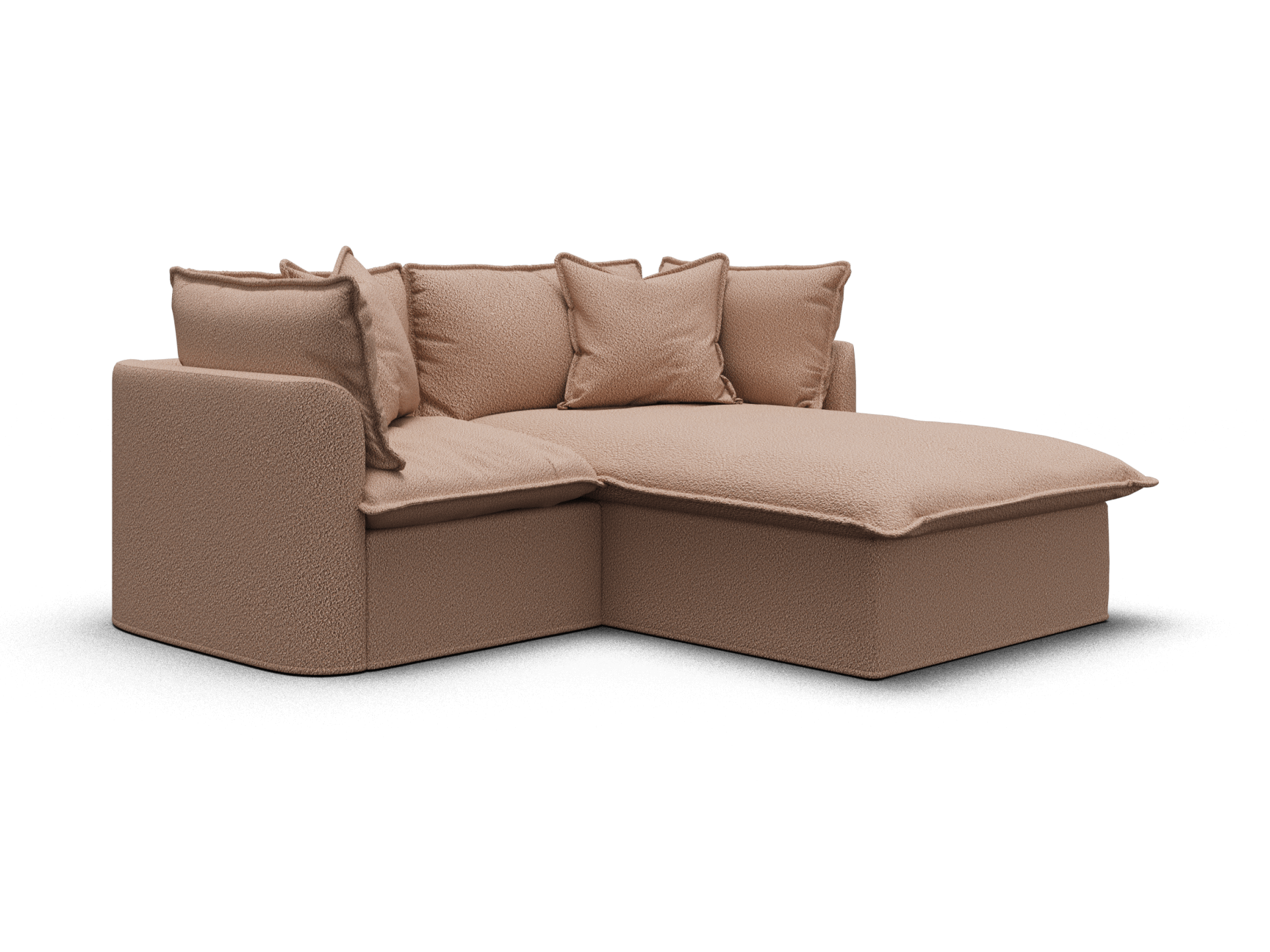 Koala Tamarama 2-section modular sofa with chaise in Pebble Beach, regular, studio shot on white