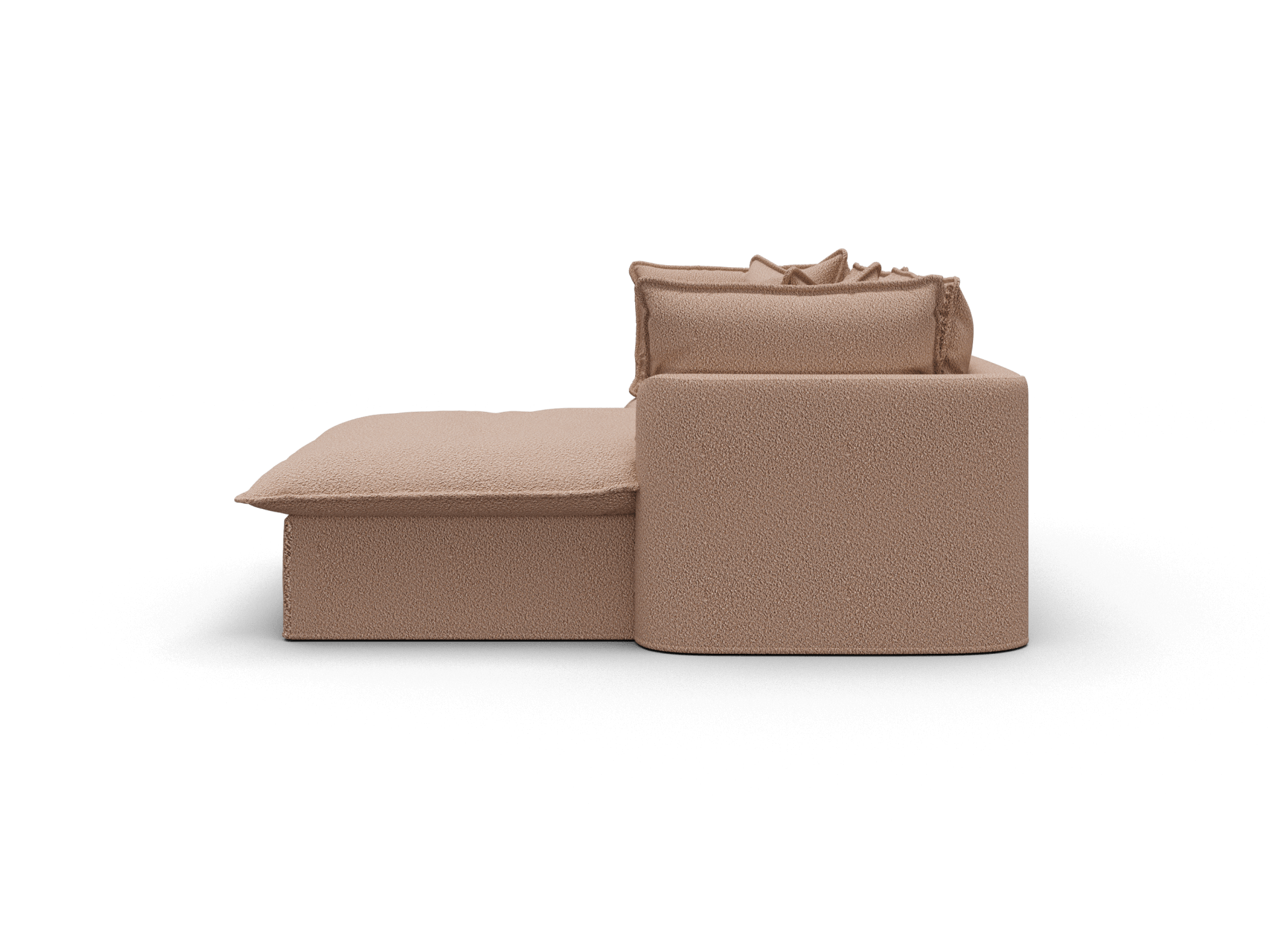 Koala Tamarama 2-section modular sofa with chaise in Pebble Beach, regular, studio shot on white