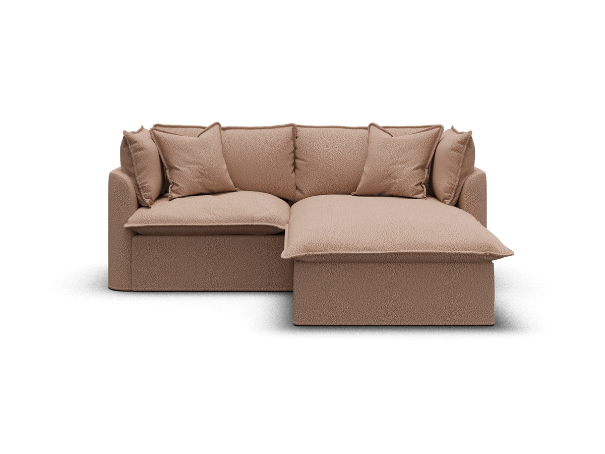 Koala Tamarama 2-section modular sofa with chaise in Pebble Beach, extra-wide, studio shot on white