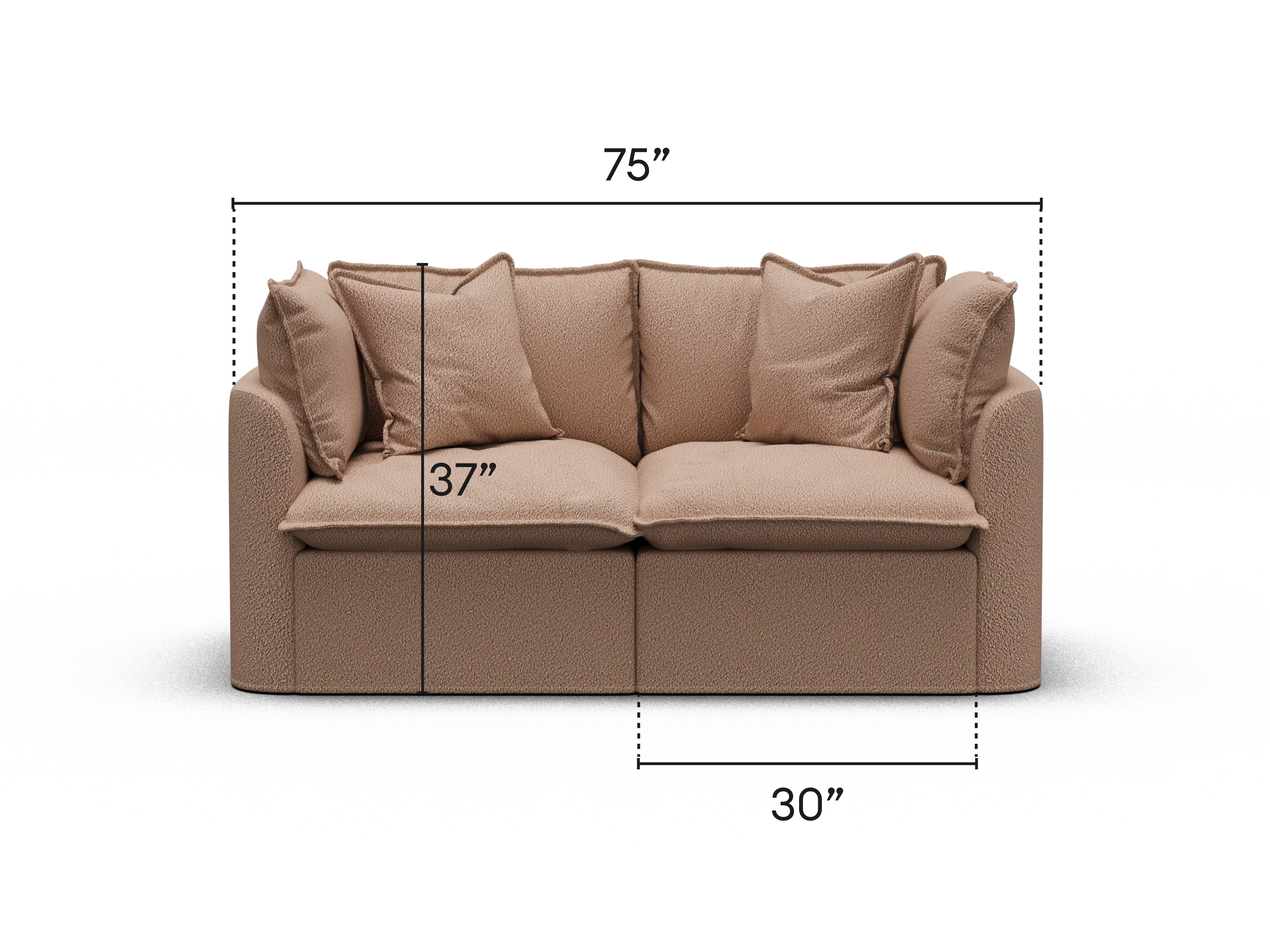Tamarama Modular Sofa - Pebble Beach (Luxe) / 2 Sections / Regular