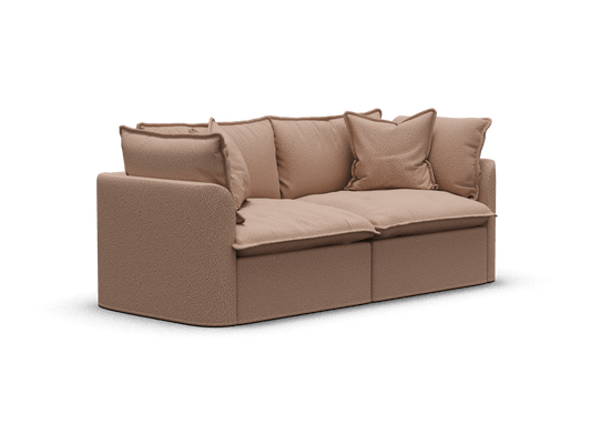 Koala Tamarama 2-section modular sofa in Pebble Beach, extra-wide, studio shot on white