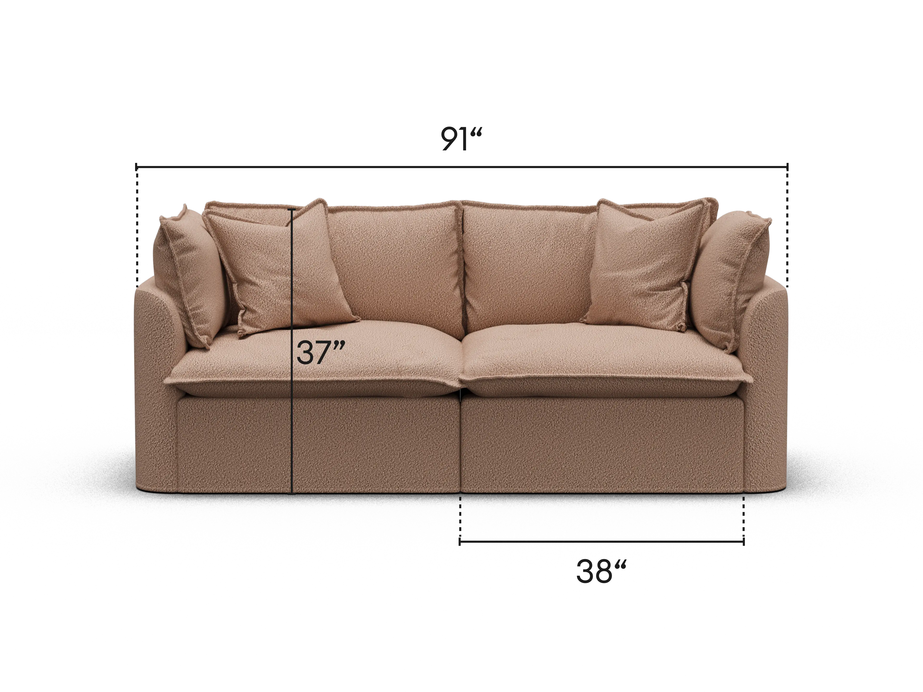 Tamarama Modular Sofa - Pebble Beach (Luxe) / 2 Sections / Extra Wide