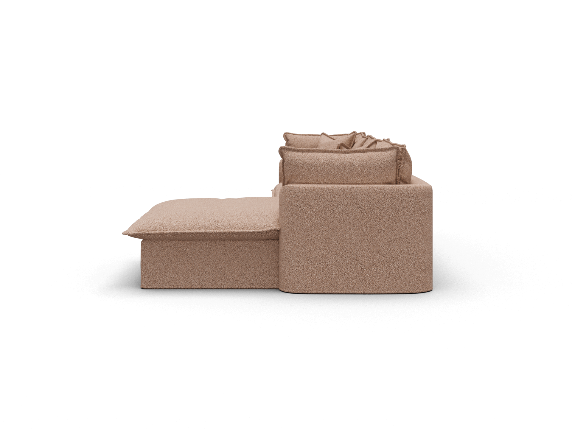 Koala Tamarama 3-section modular sofa with chaise in Pebble Beach, regular, studio shot on white